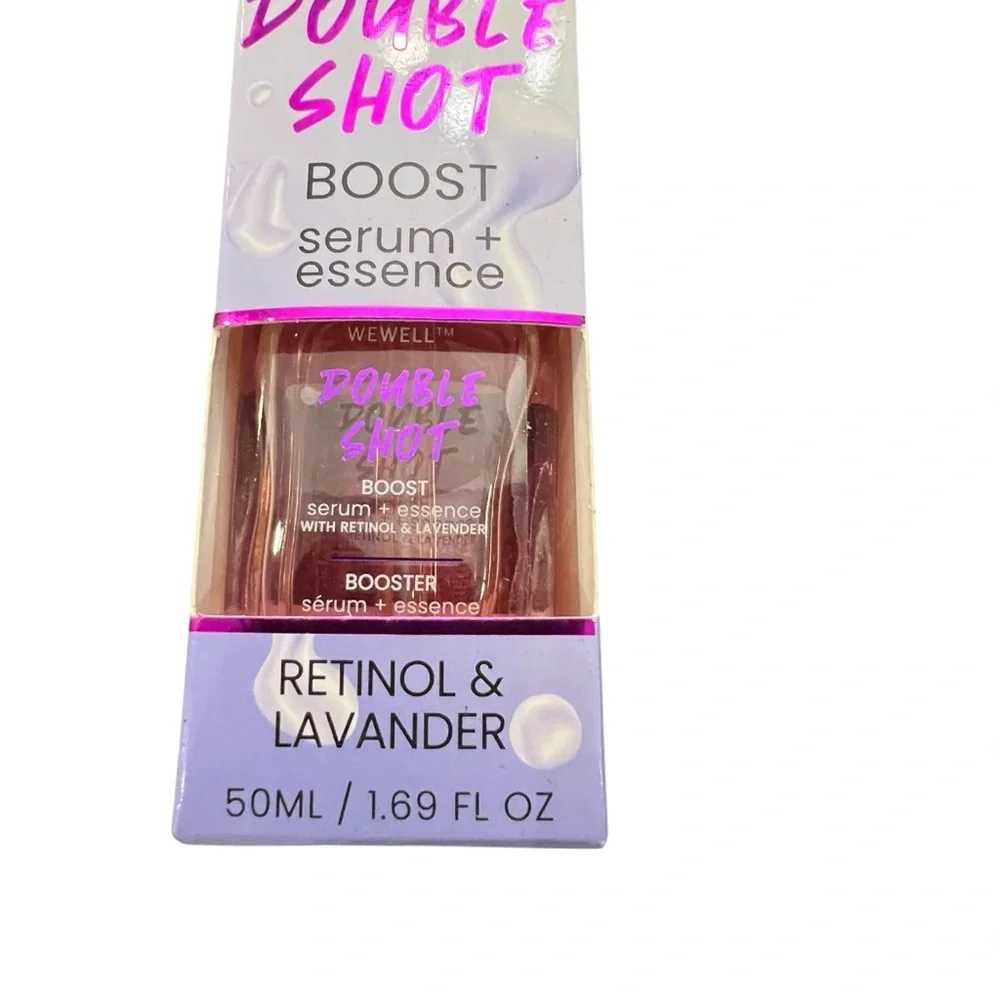 WEWELL Face Serum Double Shot Boost Serum & Essence Retinol‎ Lavender 1.69 oz